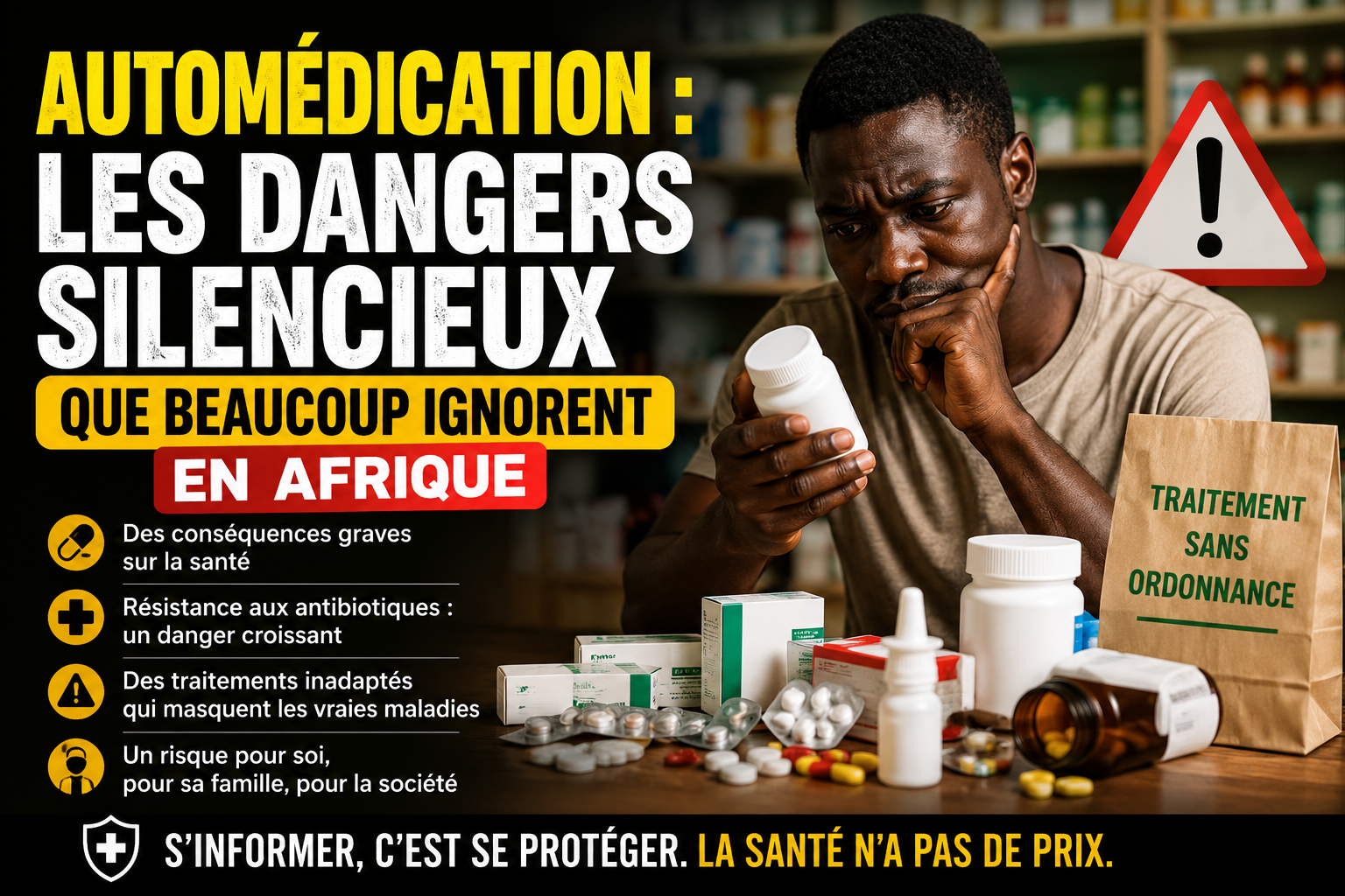 Automédication : les dangers silencieux que beaucoup ignorent en Afrique