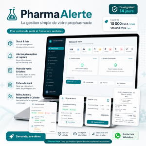 PharmaAlerte FOSA abonnement – gestion de propharmacie pour formations sanitaires
